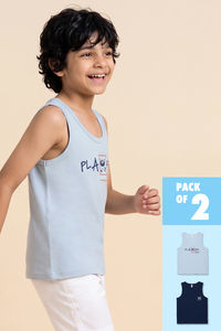 Lee Cooper Boys Printed Vest (Pack of 2) - Multicolor — thumbnail 1